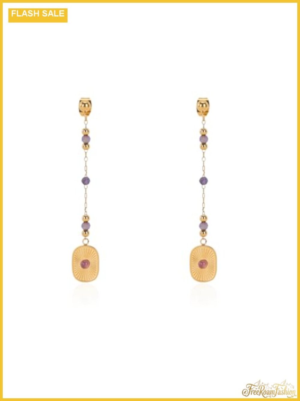 14K Gold Plated Mother of Pearl Dangle Beaded Earrings